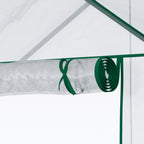 5' x 2.5' x 6.5' Mini Walk-in Greenhouse Kit, Portable Green House with 3 Tier Shelves, Roll-Up Door, and Weatherized Plastic Cover for Backyard Garden, Clear