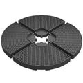 HDPE Material Patio Umbrella Base Weights Sand Filled up to 150 Lb. for Any Offset Umbrella Base | 4-Piece, Water or Sand Filled, All-Weather, Black (Round)