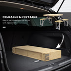 Aluminum Frame Folding Picnic Table, Portable Camping Table and Chairs Set with Umbrella Hole