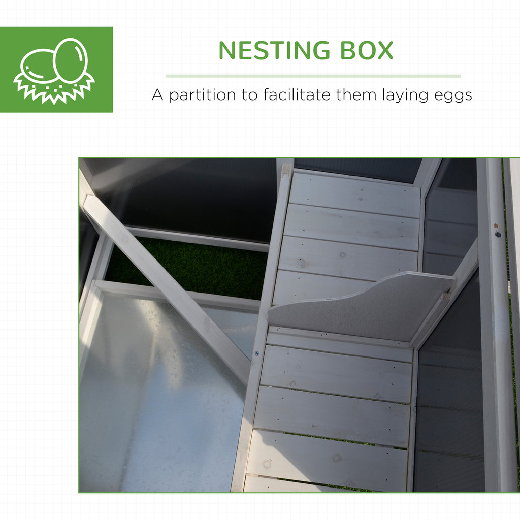 63" Chicken Coop Wooden Chicken House Rabbit Hutch Poultry Cage Hen Pen Backyard PC Roof with Run Box