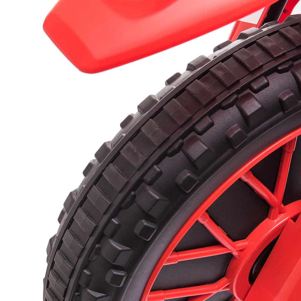 12V Electric Kids Ride On Dirt Bike Motorcycle Toy w/ Training Wheels, Red
