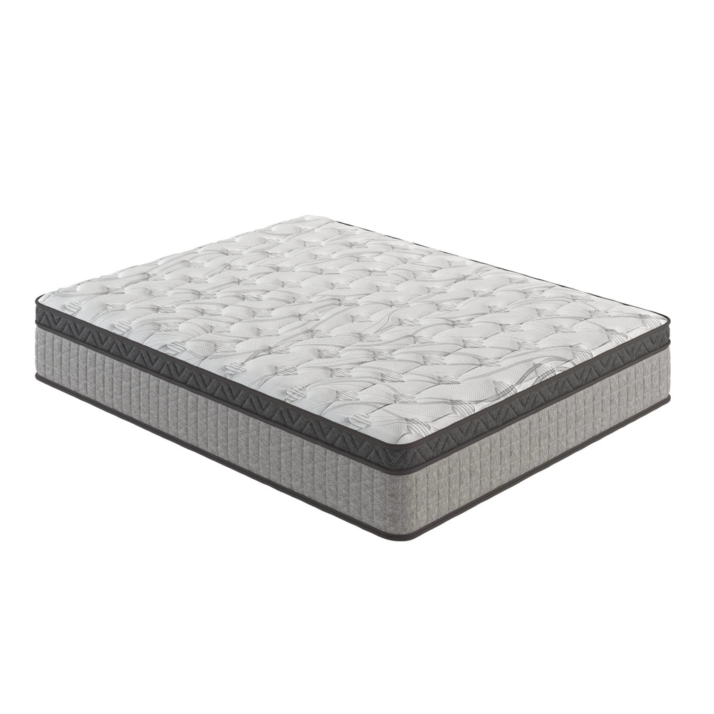 10" Twin Diamond Innerspring Hybrid Mattress with Cooling Gel Memory Foam, Pressure Relief, Motion Isolation, 75" L x 38" W x 10" H, Gray