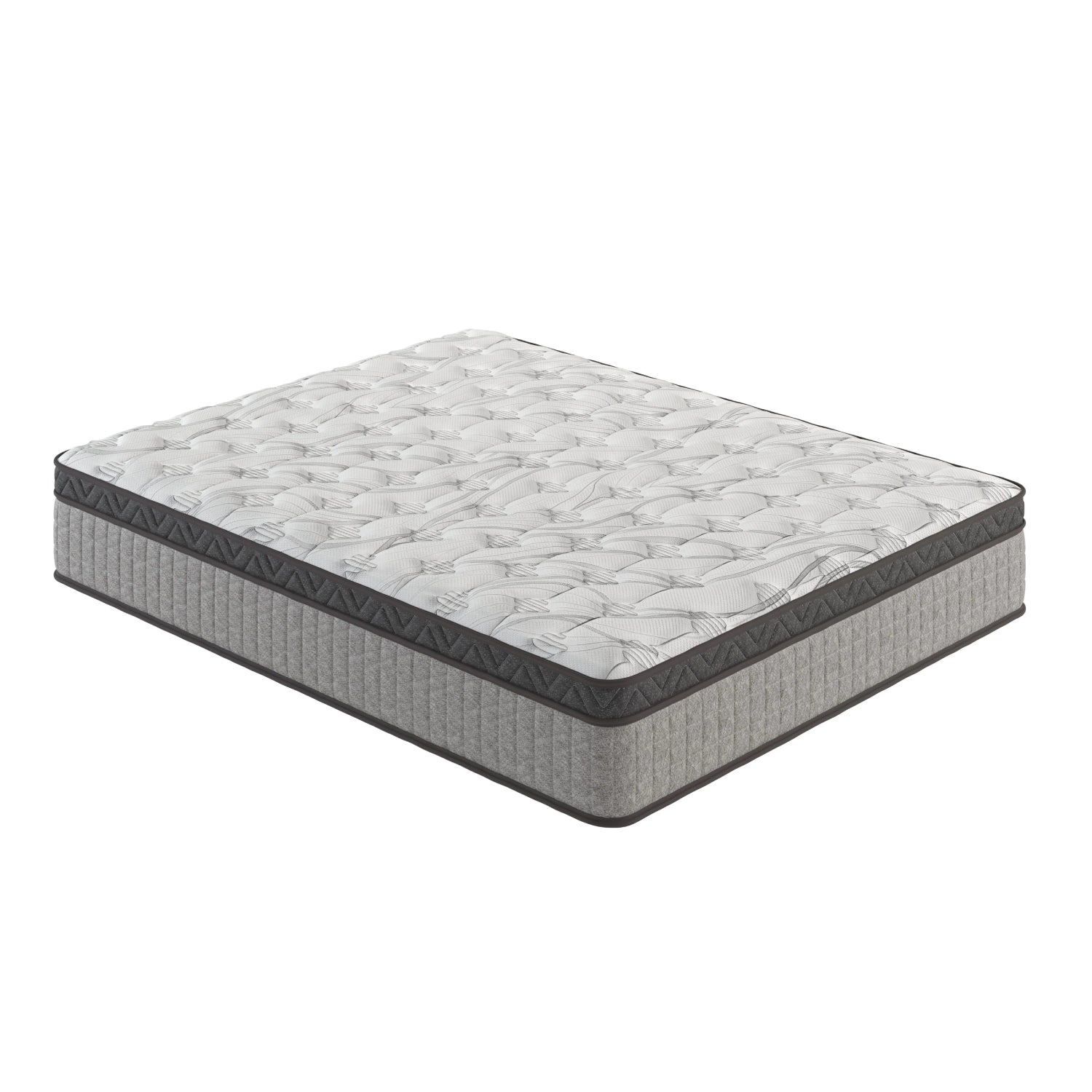 10" Twin Diamond Innerspring Hybrid Mattress with Cooling Gel Memory Foam, Pressure Relief, Motion Isolation, 75" L x 38" W x 10" H, Gray