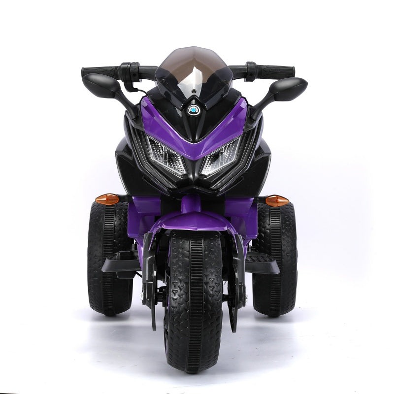3-Wheel Kids Ride-On Motorcycle with Manual Throttle & Foot Brake, One-Button Start, Motorbike for Ages 3-5, 43.5″ L x 23.5″ W x 29″ H, Purple