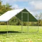 Large Chicken Coop with Waterproof and Anti-UV Cover, Spire Shaped for Outdoor and Yard Farm Use, 33' x 10' x 6.4'