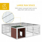 59" Wooden Outdoor Rabbit Hutch Playpen Tortoise House Habitat with Run and Enclosed Cover