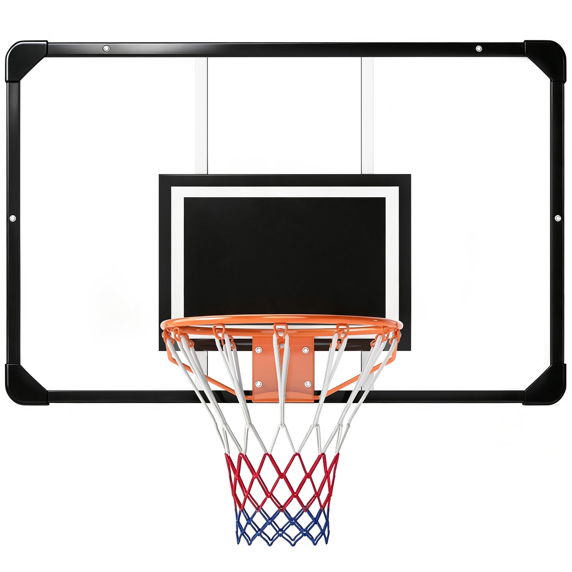 Wall Mounted Basketball Hoop with Shatter Proof Backboard, Durable Rim and All-Weather Net for Indoor and Outdoor Use