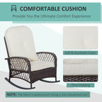 Outdoor PE Rattan Wicker Recliner Rocker Chair w/ Soft Cushion for Garden