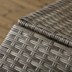 Outdoor Dog Bed with Canopy, Rattan Dog Bed with Soft Cushion Removable Cover for Medium and Large Dogs, Charcoal Gray