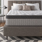 12" Queen Diamond Innerspring Hybrid Mattress with Cooling Gel Memory Foam, Pressure Relief, Motion Isolation, 80" L x 60" W x 12" H, Gray