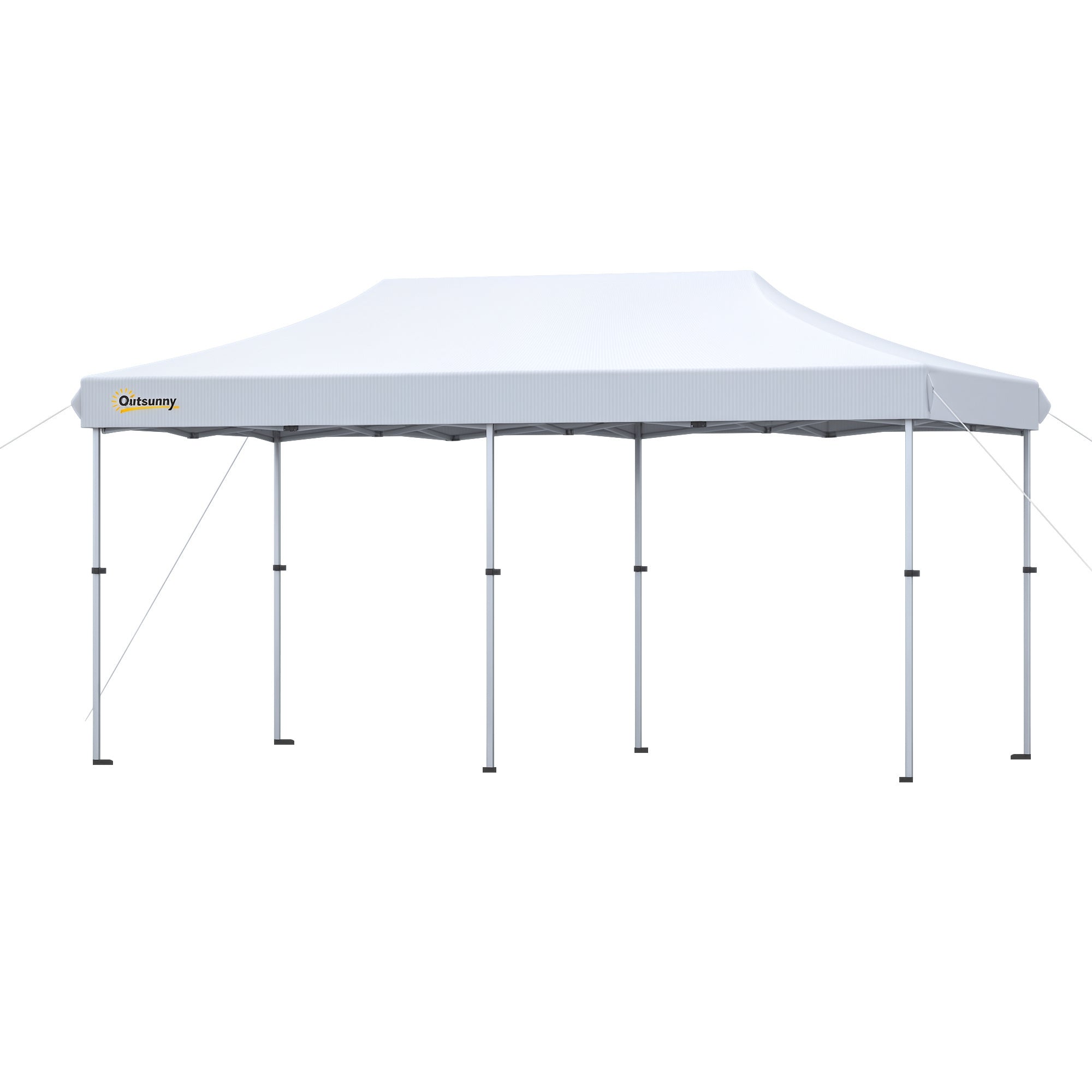 10'x20' Aluminum Pop Up Canopy Tent, Upgraded Thicker Tube Instant Party Tent with Wheeled Bag, 2-Level Adjustable, XL Large Ground Stakes for Events Patio Backyard