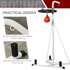 2-in-1 Punching Bag Stand, Adjustable Height Heavy Bag Stand with Weighted Base and Speed Bag for Home, White