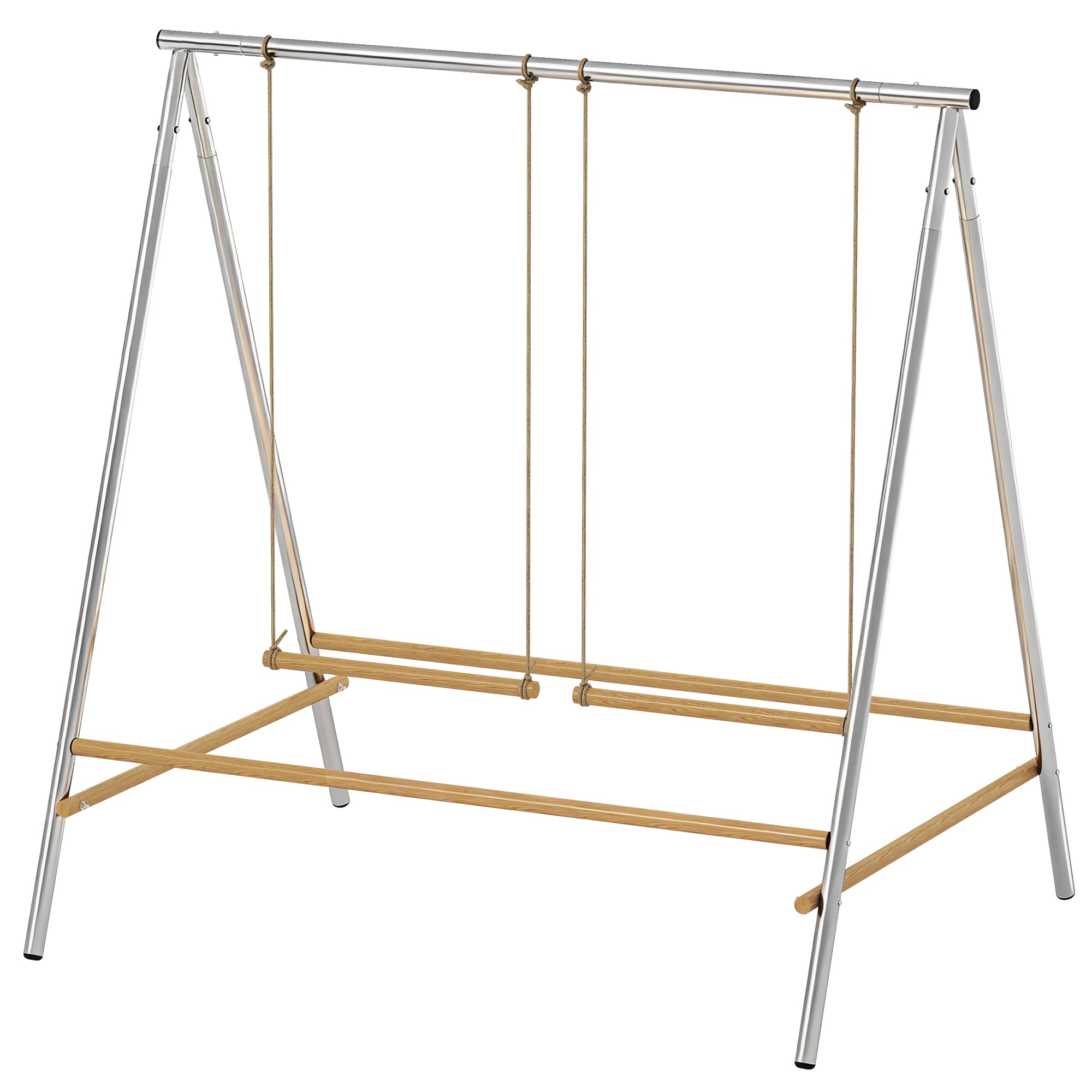 Chicken Perch for Coop, Chicken Roosting Bars with 2 Swings, Coop Accessories for Farm, Backyard, Silver