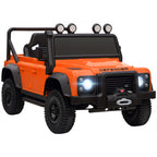 Licensed Electric Car for Kids with Remote Control, Dual Motors, Spring Suspension, LED Lights, Orange