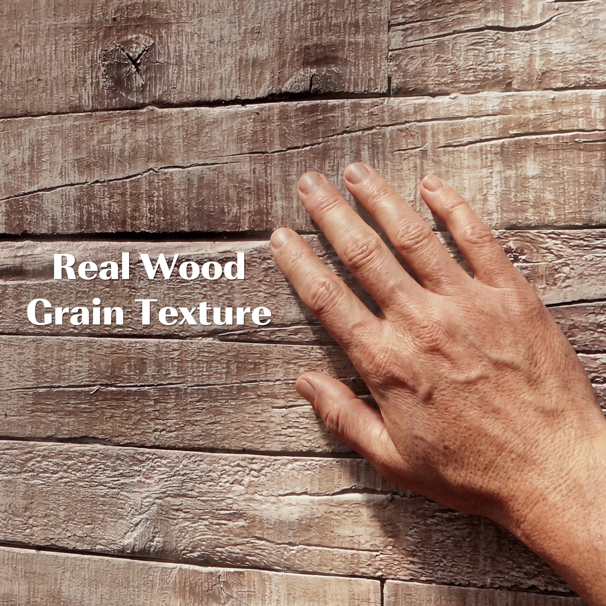 8-Pack 3D Faux Wood Wall Panels, Lightweight Polyurethane Panels for Interior and Exterior Accent Walls, Gray Wood Grain