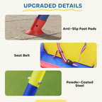 3 in 1 Toddler Swing Set, Folding Child Swing Set with Seat Belt, Adjustable Seat for Outdoor Indoor, Blue