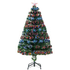 4ft Fiber Optic Artificial Fir Christmas Tree, LED Pre-Lit Holiday Decoration with 130 Lights and Branch Tips