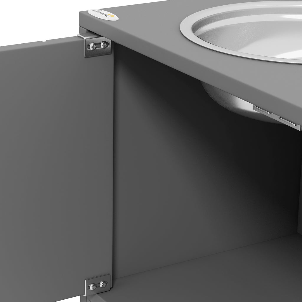 Elevated Dog Bowls with Storage Cabinet Containing Large 44L Capacity, Gray