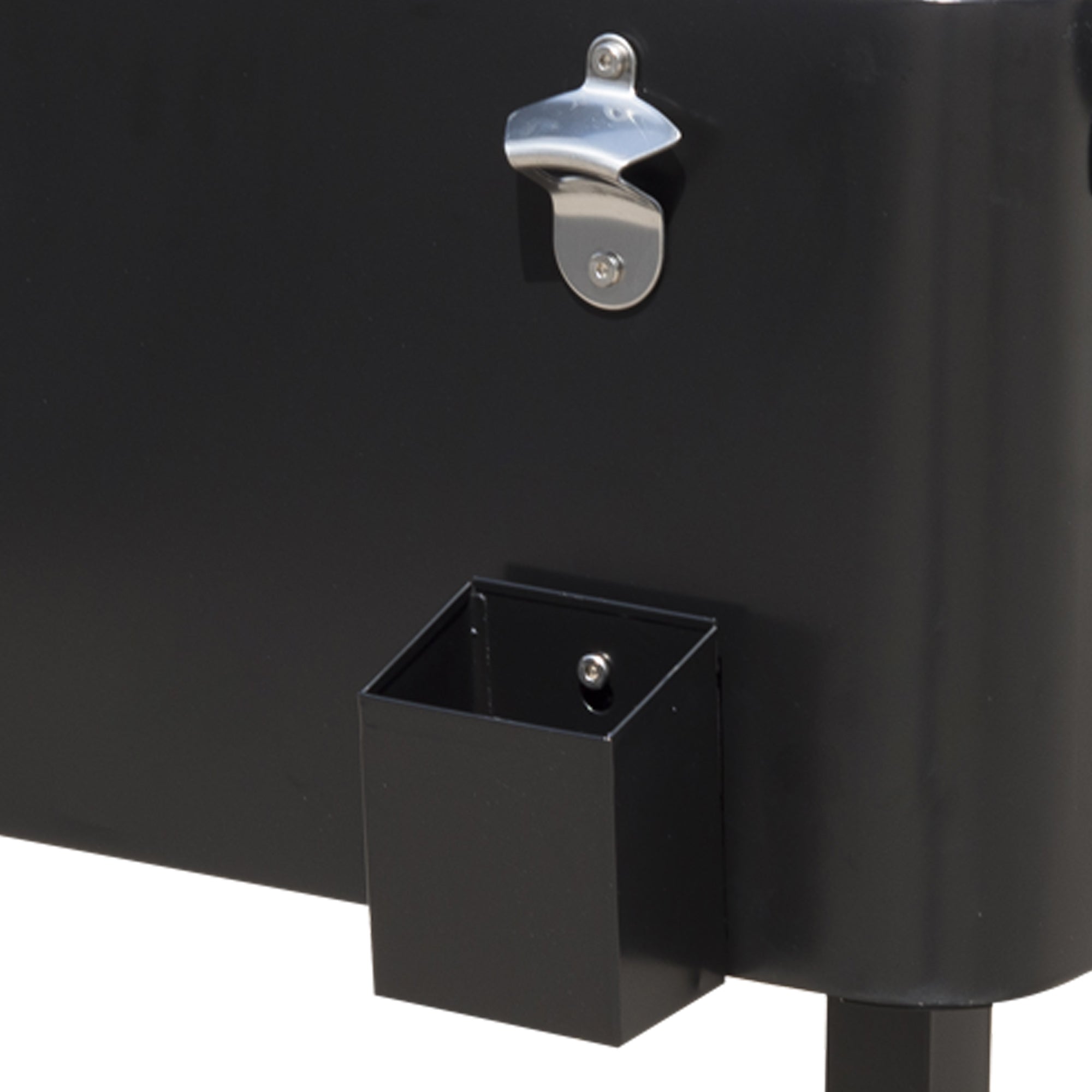 80 QT Rolling Cooling Bins Ice Chest on Wheels Outdoor Stand Up Drink Cooler Cart for Party, Black