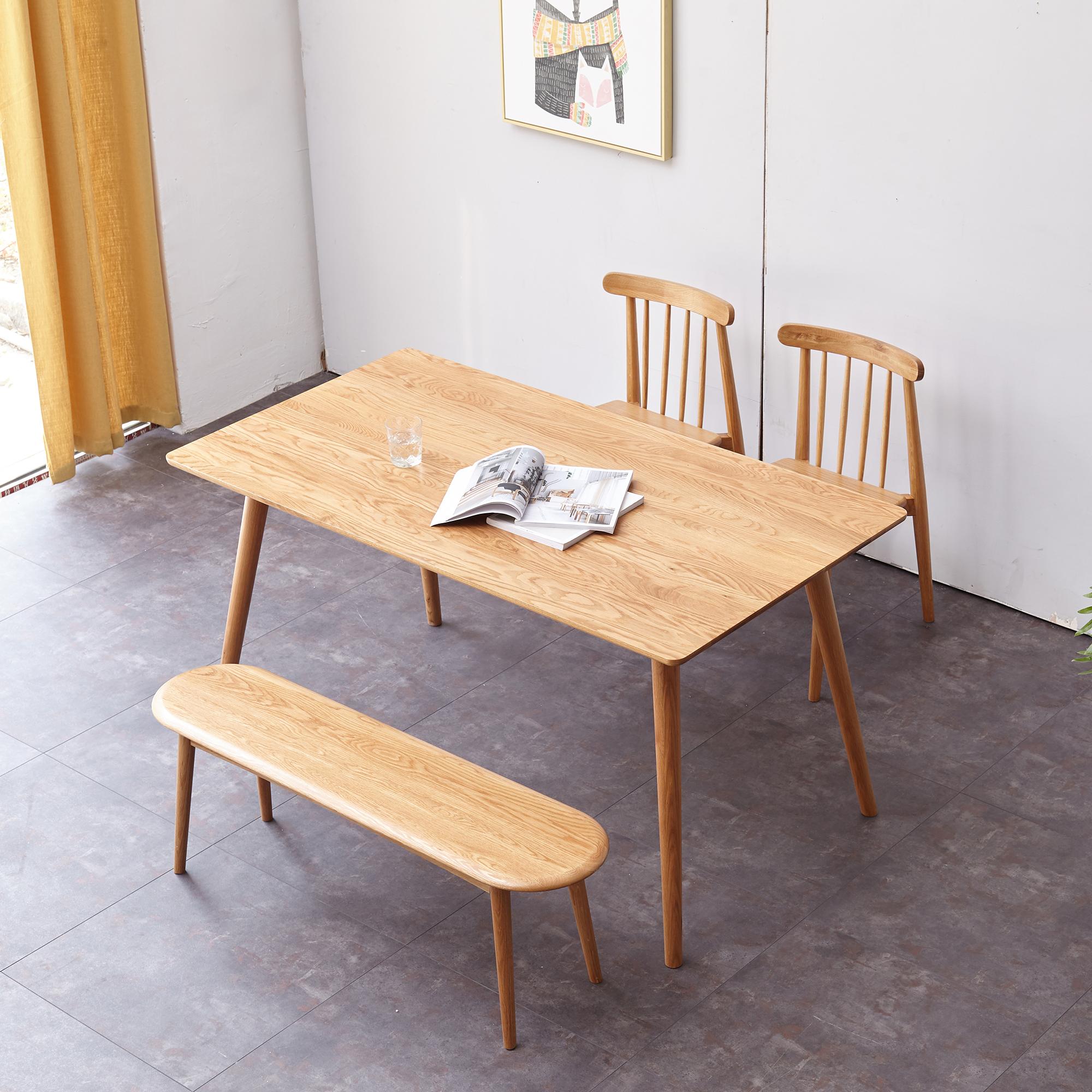 Multifunctional Dining Bench with Metal-Reinforced Construction, Sturdy Wood Bench for Entryway or Kitchen, 39.5″ L x 12″ W x 16″ H, Oak