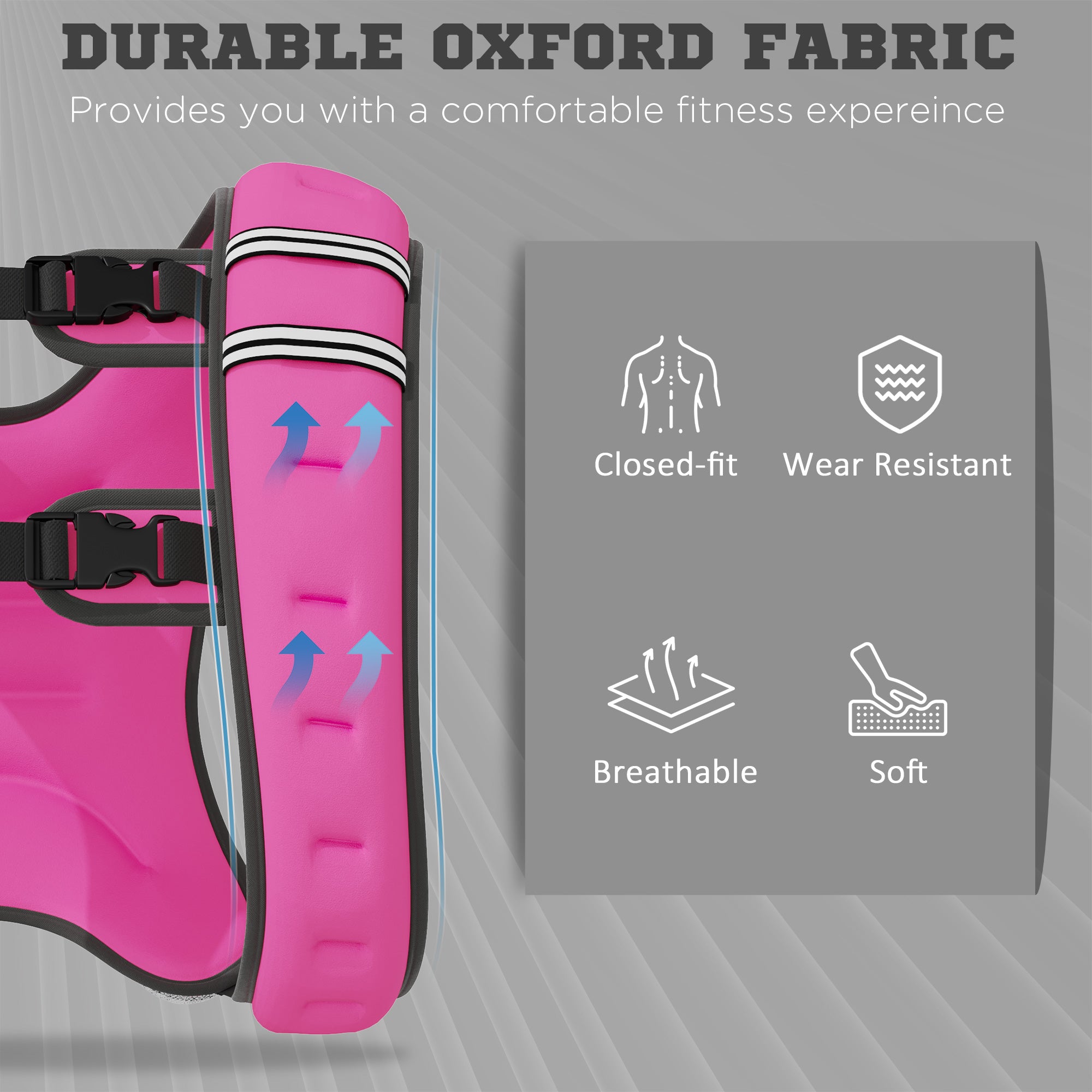 Body Weighted Vest with Pocket, Soft Skin-Friendly Weighted Workout Vest, Adjustable Weighted Running Equipment, 17.6 lbs., Pink