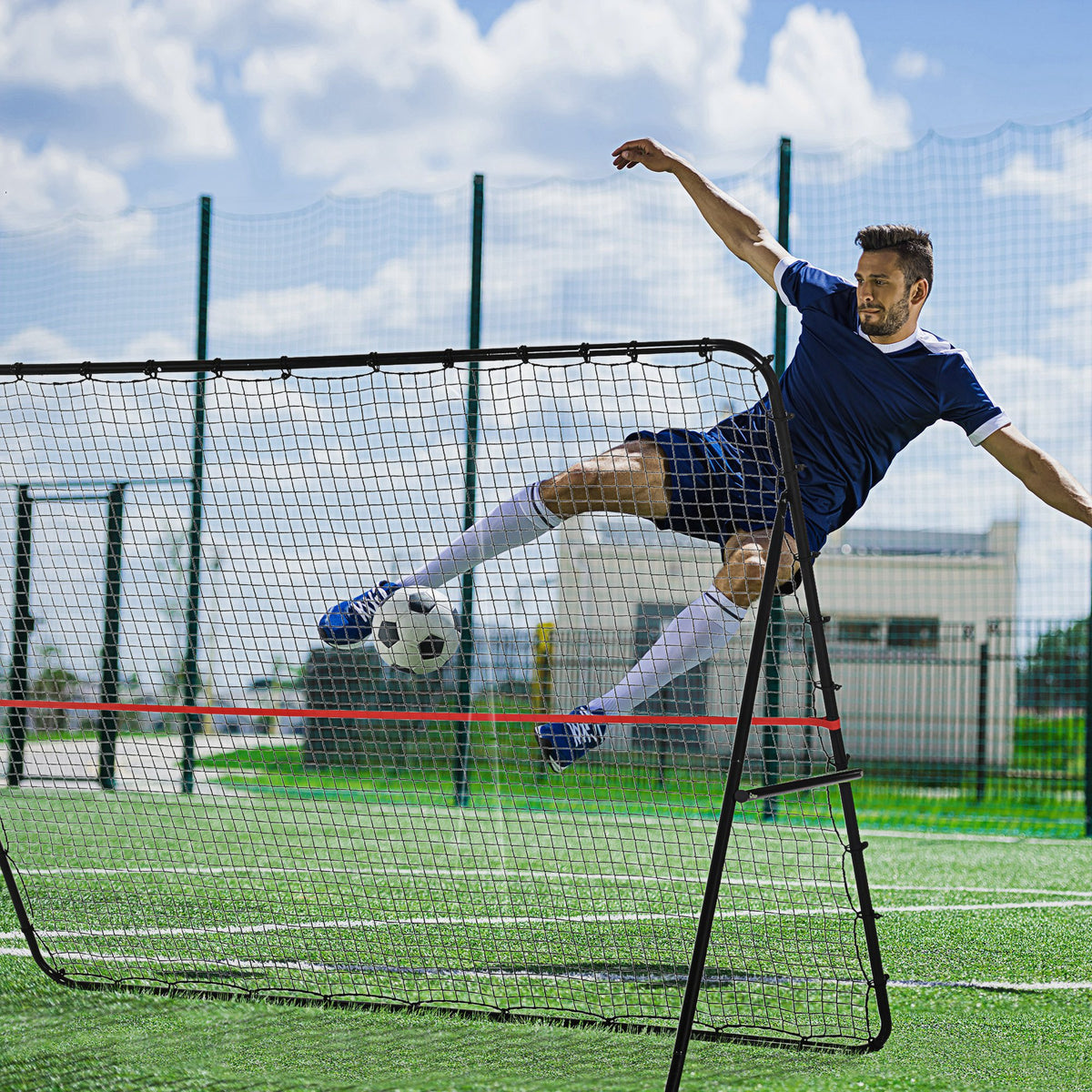 Soccer Rebounder Net, Adjustable and Foldable Multi-Sport Training Bounce Back Net, Target Goal for Soccer Practice and Training, 8.5' x 6.5'