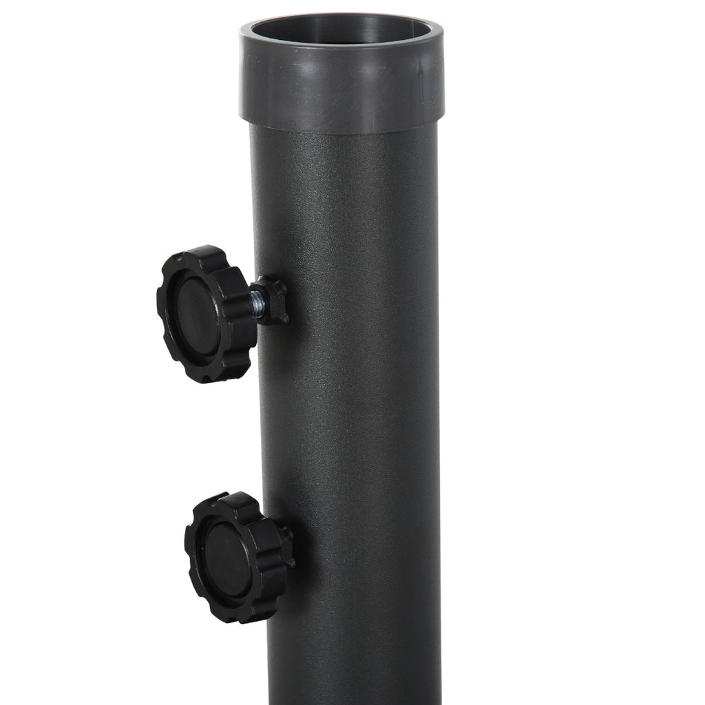 Umbrella Stand Fitting 2" Poles and Steel Base with 4 Fillable Plastic Weights, 4 Gal. Capacity Each - Black