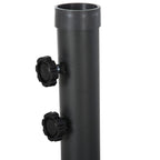 Umbrella Stand Fitting 2" Poles and Steel Base with 4 Fillable Plastic Weights, 4 Gal. Capacity Each - Black