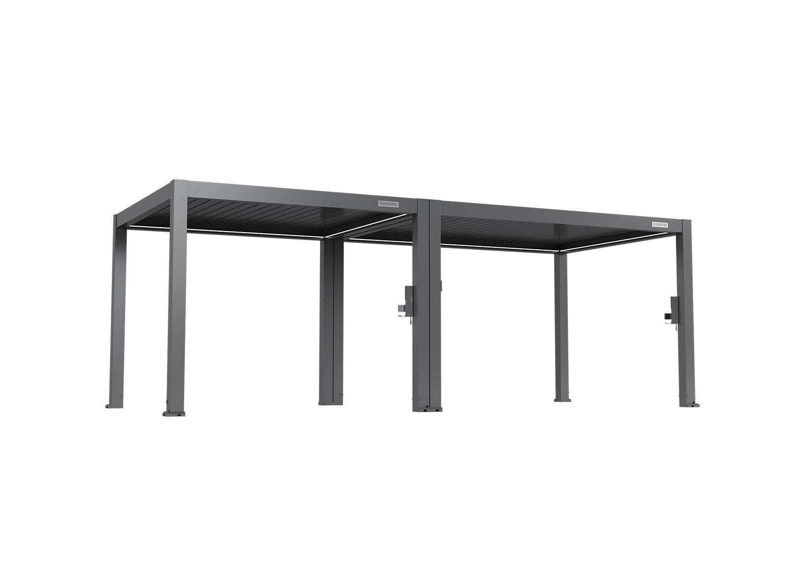 POWER+ PRO Gen 2 Motorized Pergola - 10' x 23' Gray, 6063-T5 Aluminum, Motorized Louvers & LED Lighting