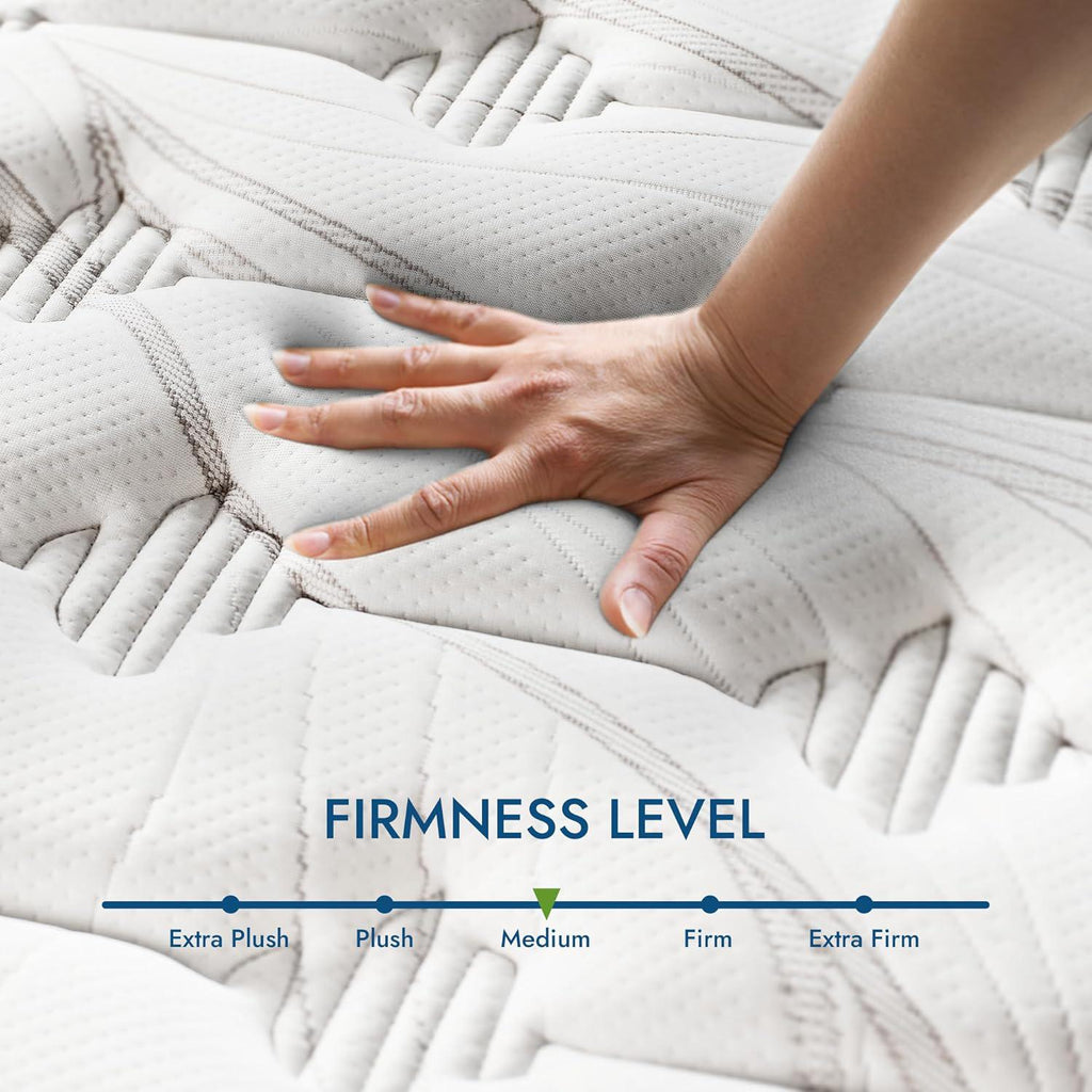 10" Twin Diamond Innerspring Hybrid Mattress with Cooling Gel Memory Foam, Pressure Relief, Motion Isolation, 75" L x 38" W x 10" H, Gray