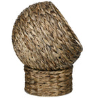 Handwoven Elevated Cat Bed with Soft Cushion & Egg Chair Shape, Basket Bed Kitty House with Stand, Raised Wicker House for Indoor Cats, 20" H, Gray