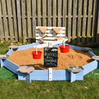 Wooden Sandbox for 3-7 Years, 85" x 85" x 25", Blue
