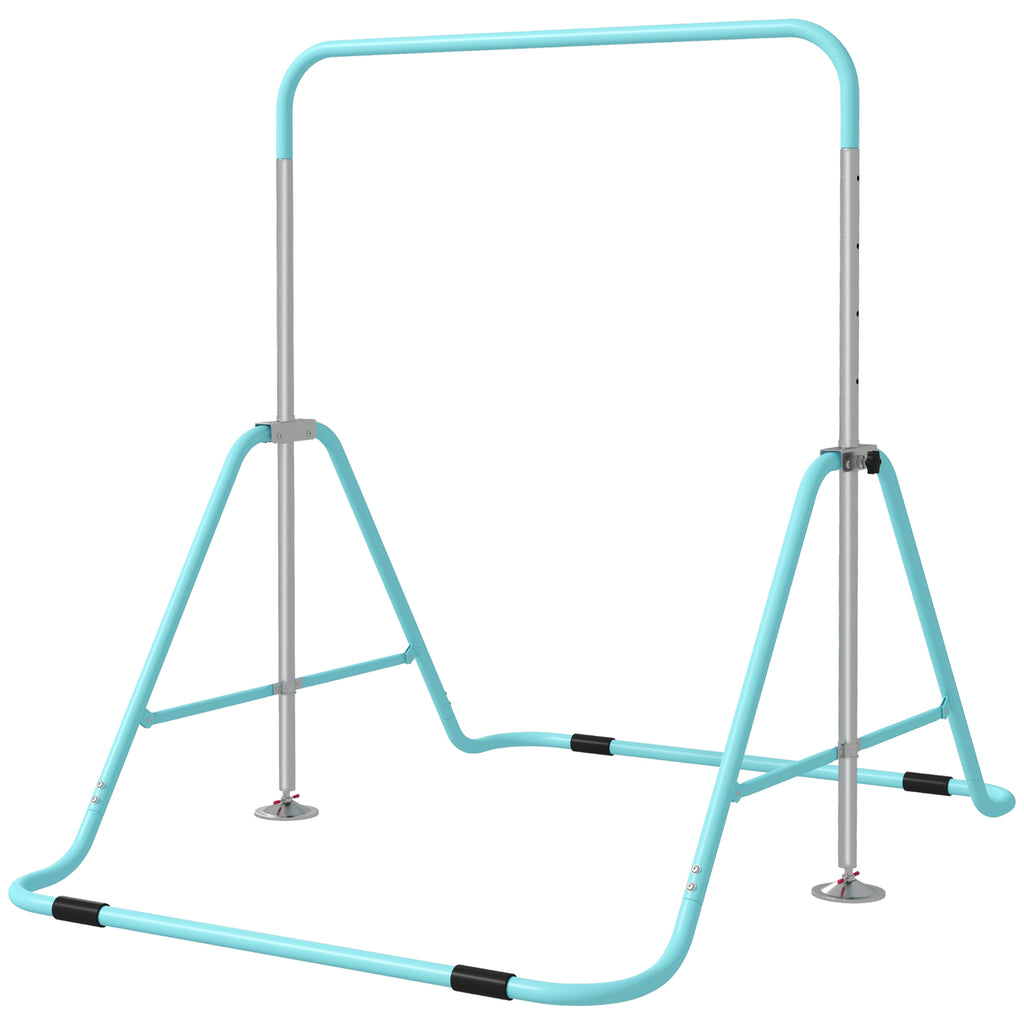 Folding Gymnastics Bar for Kids, Adjustable Height, Green