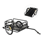Bike Trailer, Foldable Bicycle Trailer with16 Inch Pneumatic Tire, Universal Coupler, Foldable Frame and Safe Reflectors Design, Large Load Capacity, Black