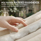 Outdoor Hammock 2-Person, with Pillow & Pad, 440 lbs Capacity, Cream White