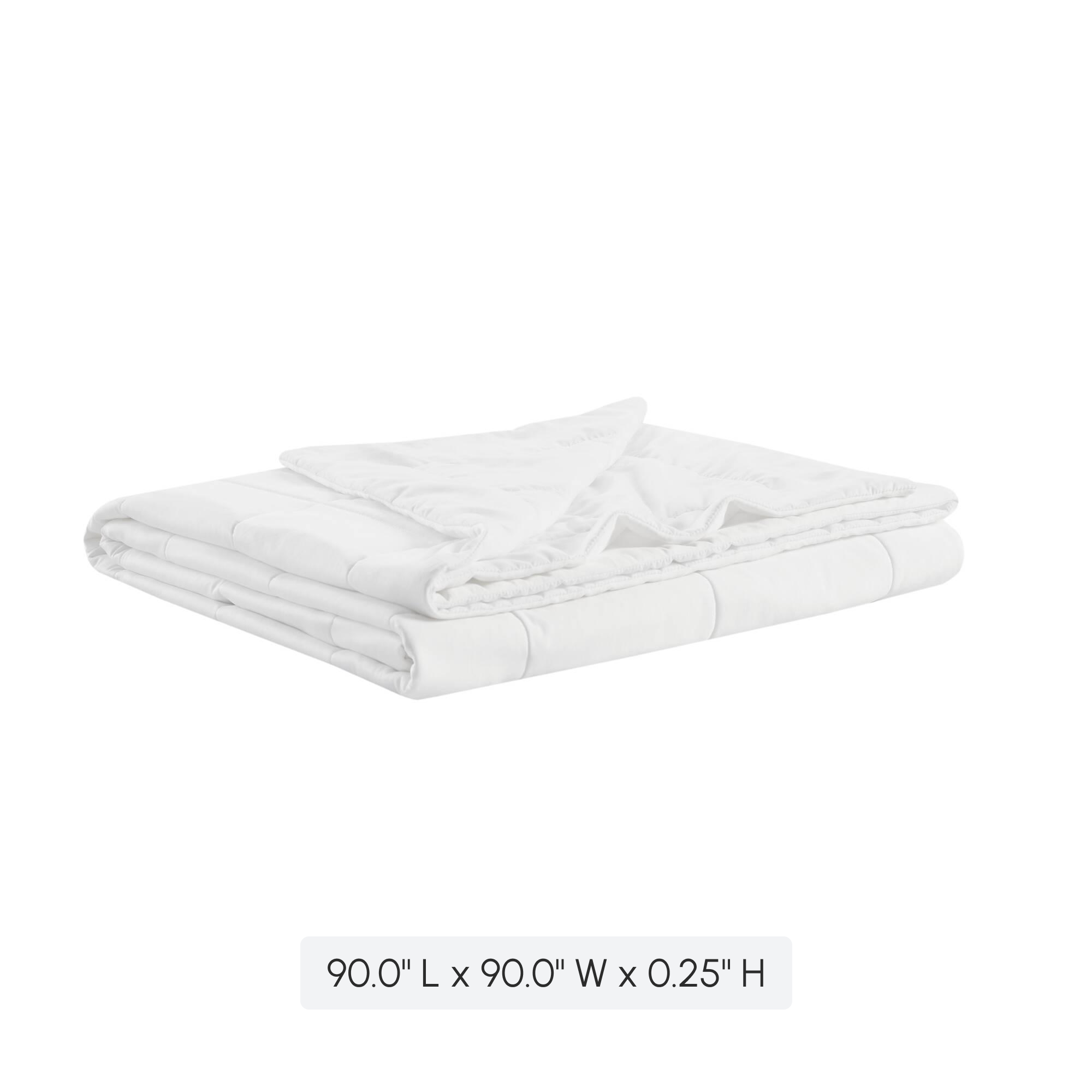 Down Alternative Blanket with Cool Touch, OEKO-TEX Certified, Machine Washable, Designed for Full, Queen Beds, 90" L x 90" W x 0.25" H, White