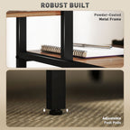 Computer Desk, 67" CPU Desk with Monitor Stand, Reversible 4-Tier Shelf, Industrial Writing Desk for Study Room, Brown