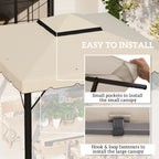 Model 84C-051 or 84C-269 10' x 10' Gazebo Replacement Canopy, Beige