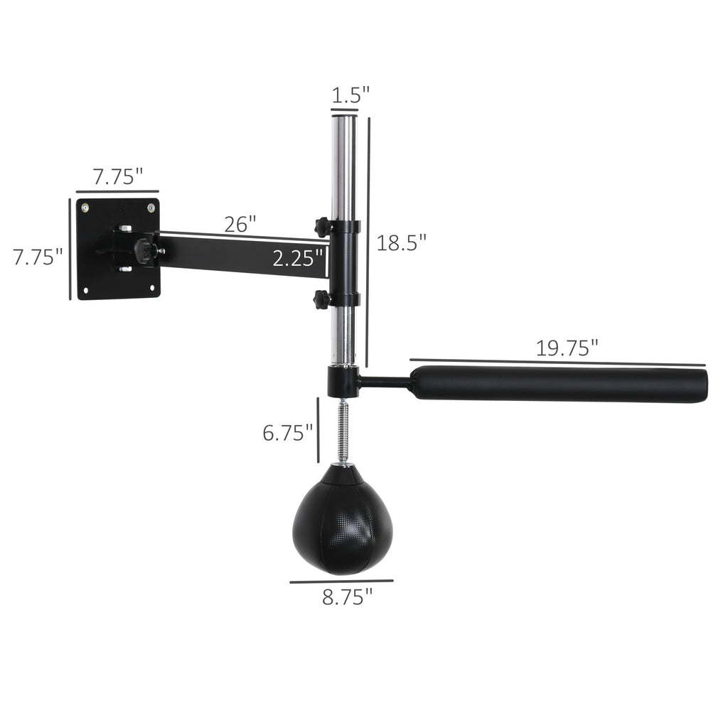 Lightweight Fast-Reflexes Speed Bag Boxing Punching Bag Wall Mount Height Adjustable, MMA, Martial Arts, and Boxing Equipment for Training at Home, Heavy-Duty, 9" H x 7" Dia.