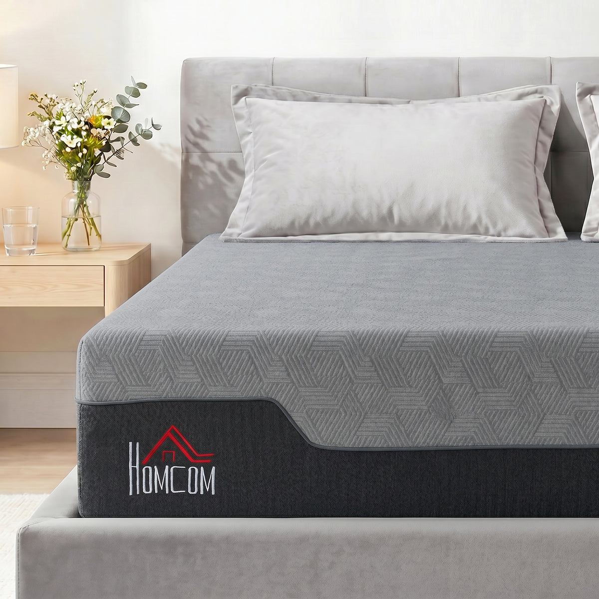 Queen Mattress, 14 Inch Memory Foam Mattress for Pressure Relief, Graphene Gel Cooling Copper Bed in a Box, Made in USA