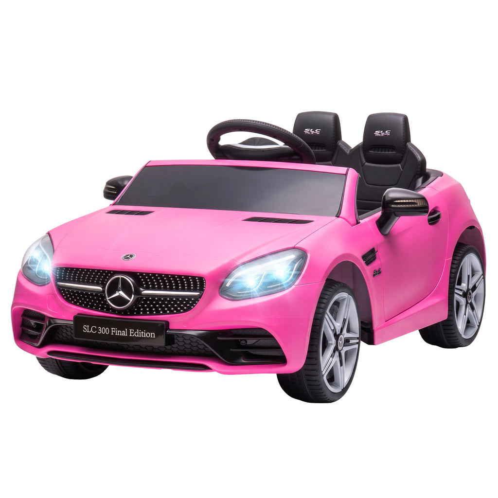 SLC 300 Licensed 12V Ride On Car for Kids with Remote Control, 2 Speeds, Battery Powered Kids Electric Car with Music, Lights, Suspension for 3-6 Years Old, Pink