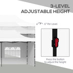 9.5' x 28' Pop Up Canopy Tent, Instant Tent for Parties, Height Adjustable, with Carry Bag and Sand Bags