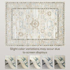9x12 Area Rug, Indoor Boho Machine Washable Carpet for Living Room, Bedroom, Dining Room, Kitchen, Blue