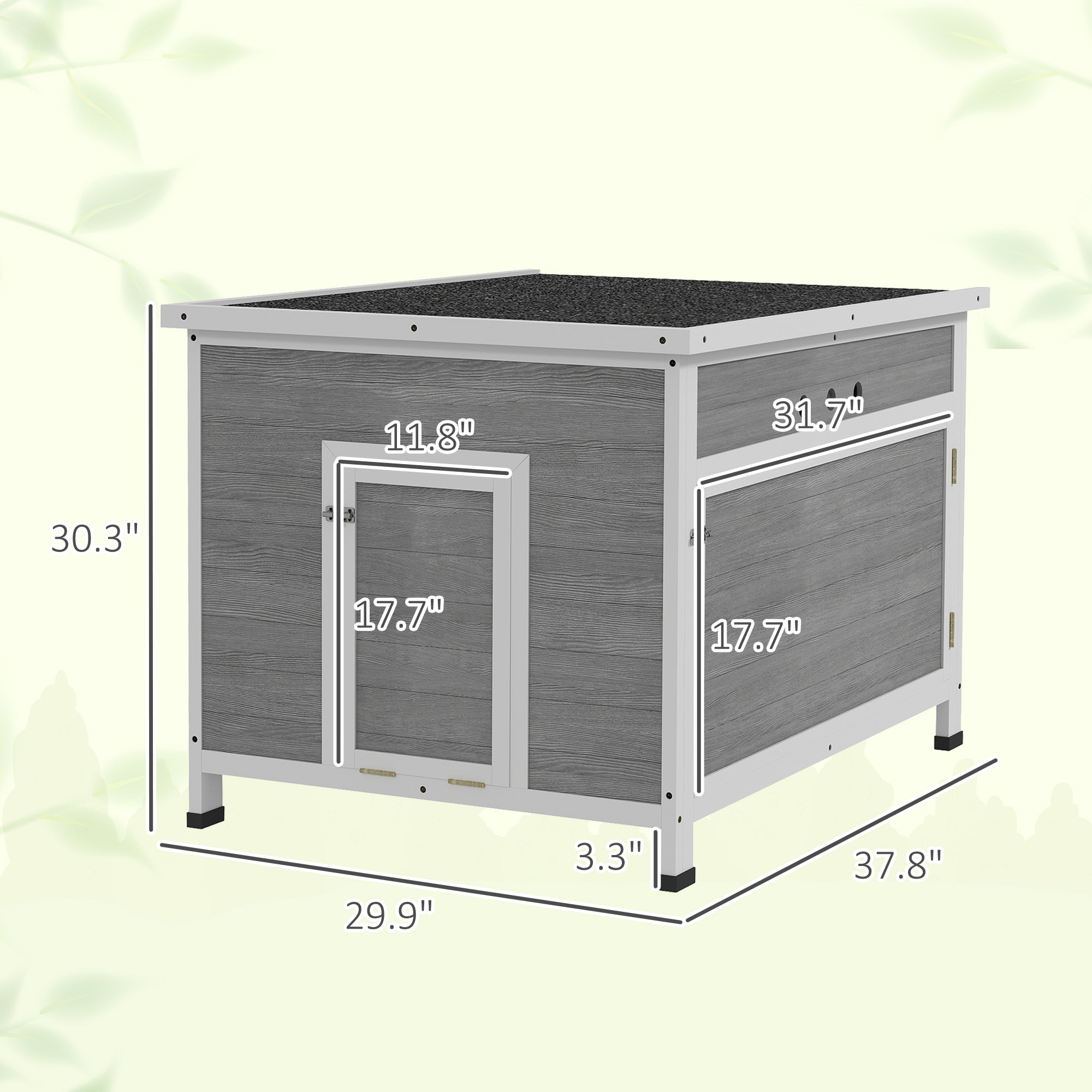 Wooden Duck Coop with Openable Roof, Removable Floor, Double Doors, Ramp, for 3-6 Ducks, Chickens, 30" x 38" x 30"