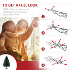4ft Fiber Optic Artificial Fir Christmas Tree, LED Pre-Lit Holiday Decoration with 130 Lights and Branch Tips