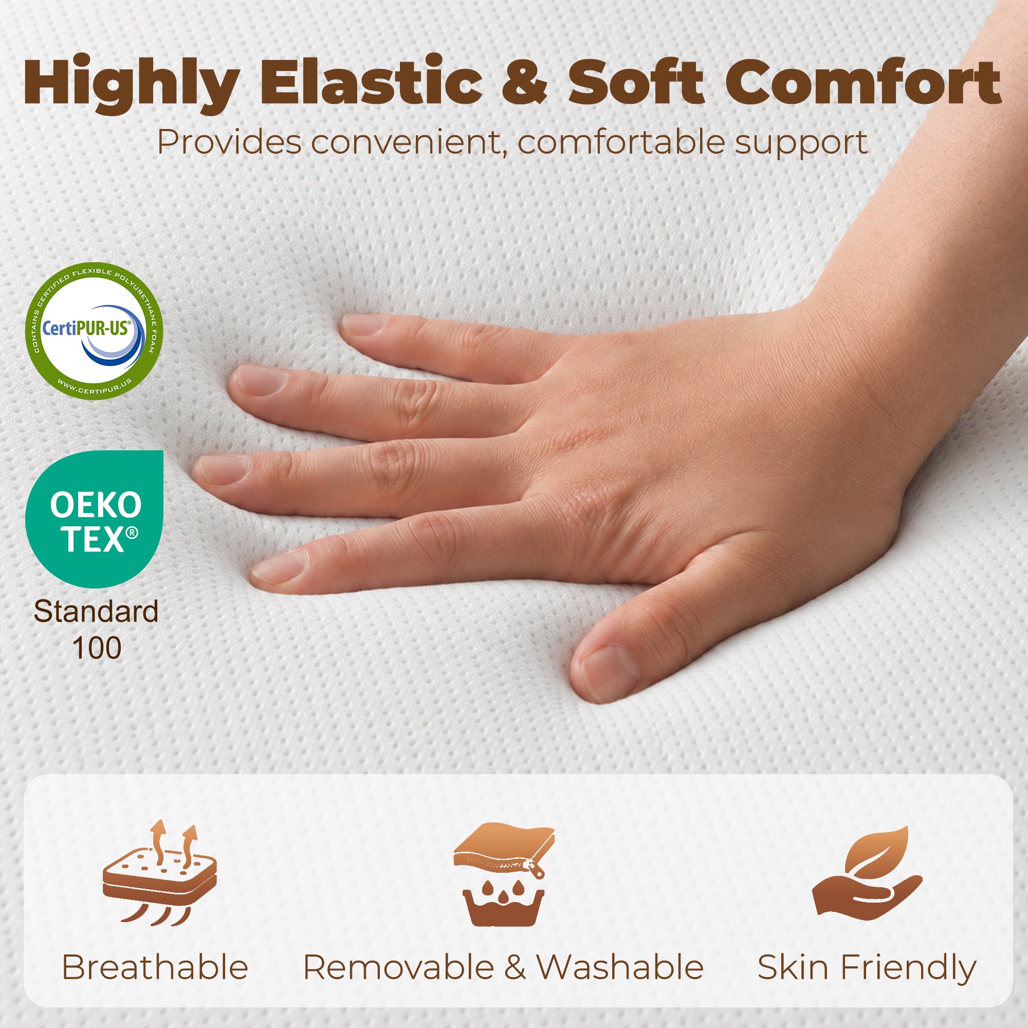 Trifold Mattress, 6 Inch Memory Foam Mattress for Guest, Camping, RV, Travel, Yoga, Made in USA, 80" x 60" x 6"