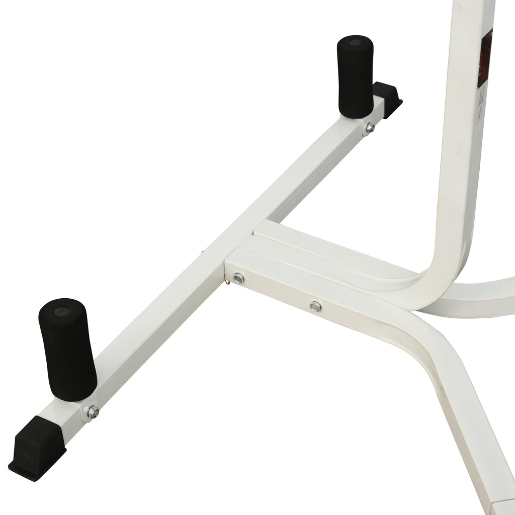 2-in-1 Punching Bag Stand, Adjustable Height Heavy Bag Stand with Weighted Base and Speed Bag for Home, White