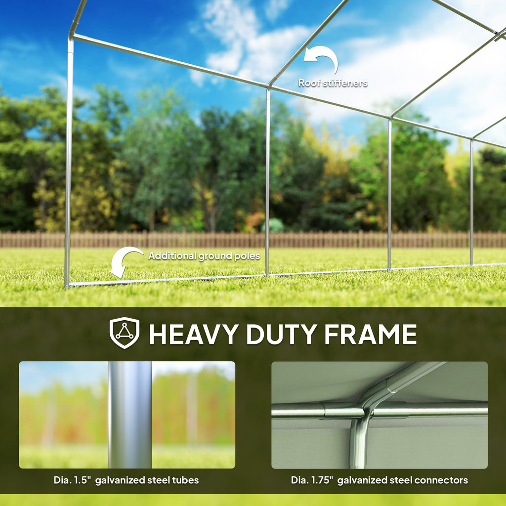 Heavy Duty Party Tent, 19.5' x 39' Large Sun Shade Canopy Tent for Parties, Wedding, Events, BBQ Grill, White