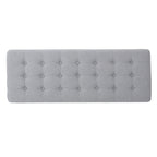 Fabric Ottoman with Cushioned Top, Sturdy Frame, and Space-Saving Design, 43.5" L x 15.75" W x 17" H, Light Gray