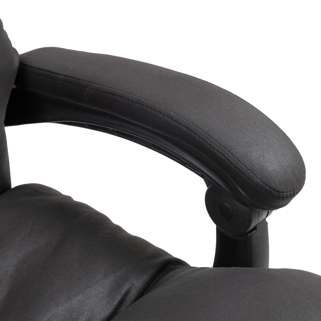 Massage Office Chair with Heat Function, Computer Desk Chair with Footrest Swivel Wheels, Black